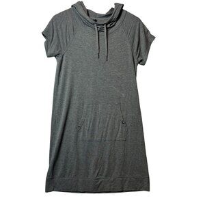 Gaiam Womens Gray Short-Sleeve Hoodie Dress Size: XS